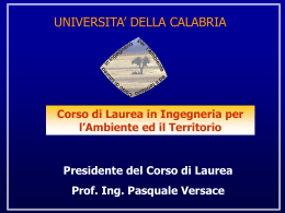 Corso di Laurea in Ingegneria per l`Ambiente e il Territorio