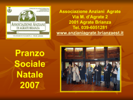 Diapositiva 1 - La sede dell`Associazione Anziani di Agrate Brianza