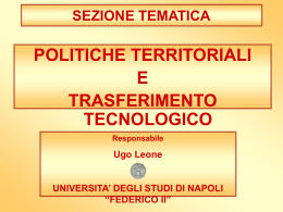 sezione politiche territoriali e trasferimento tecnologico