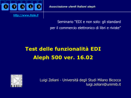 Test dell`EDI nella versione 16.2