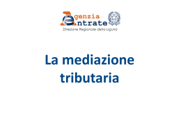 La mediazione tributaria - Direzione regionale Liguria