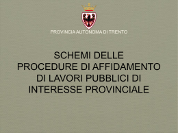 schemi delle procedure di affidamento di lavori pubblici di interesse