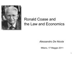 Ronald Coase and the Law and Economics
