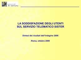 Sintesi indagine sister 2006