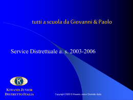 Tutti a scuola da Giovanni & Paolo - Kiwanis Distretto Italia