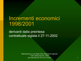 Tabelle con gli aumenti contrattuali ed il calcolo degli arretrati