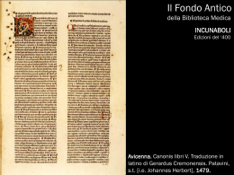 Presentazione del Fondo Antico