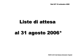 Dati nazionali sui trapianti al 31/08/2006 (formato PowerPoint)