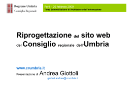 Riprogettazione del sito web del Consiglio regionale dell`Umbria