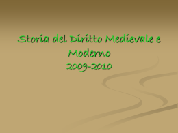 Introduzione - Sezione di Storia del diritto medievale e moderno