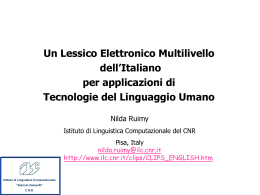 SIMPLE-CLIPS - Istituto di Linguistica Computazionale "Antonio