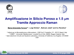 Amplificazione Raman in silicio poroso a 1.5