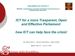 Italian Senate: how we`re facing the crisis!