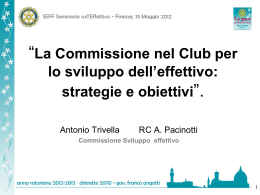 Commissione Effettivo nei Club: strategie ed obiettivi