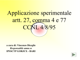 Applicazione Sperimentale artt. 27 e 77 CCNL/95
