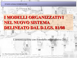 i modelli organizzativi nel nuovo sistema delineato dal d.lgs. 81/08