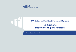 Guida alle iscrizioni online - Banking & Financial Diploma