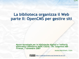 OpenCMS per gestire siti