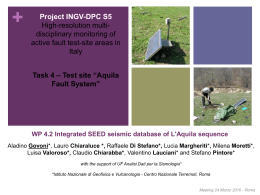 WP 4.2 Integrated SEED seismic database of L`Aquila sequence +