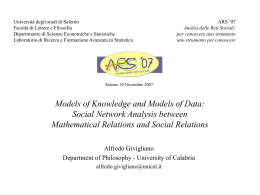 l`analisi delle Reti Sociali tra relazioni matematiche e