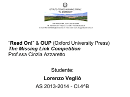 The Missing Link Competition Prof.ssa Cinzia Azzaretto