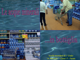 Acqua in bottiglia - Istituto Comprensivo Mendola - Vaccaro