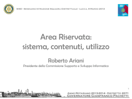 Area Riservata: sistema, contenuti, utilizzo