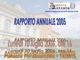 Diapositiva 1 - Direzione regionale Friuli Venezia Giulia