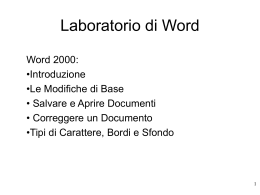 Laboratorio di Word - Dipartimento di Ingegneria dell`Informazione