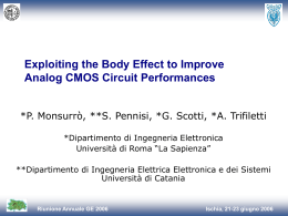 Topologie di circuiti CMOS basate sull`utilizzo dell`effetto