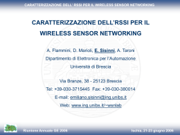 “Received Signal Strength Indicator” per il wireless sensor networking