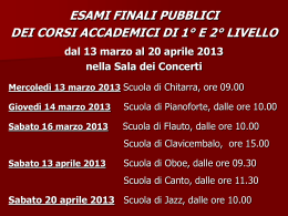 Sabato 20 aprile 2013 - Conservatorio Paganini