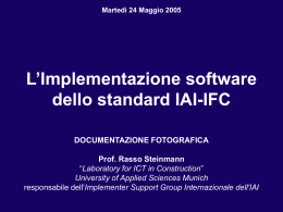 L`Implementazione software dello standard IAI-IFC