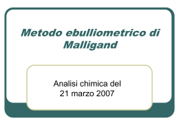 Metodo ebulliometrico di Malligand