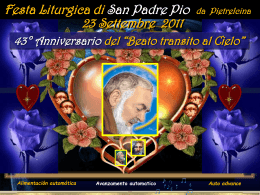 23 Settembre anniversario di San Pio di Pietralcina