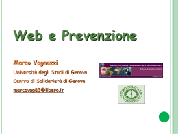 Web e Prevenzione Marco Vagnozzi Università