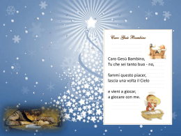 Caro Ges&ugrave; bambino