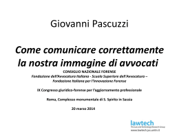 Pascuzzi Giovanni - Consiglio Nazionale Forense