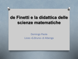 de Finetti e la didattica delle scienze matematiche