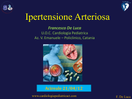 Ipertensione Arteriosa - Cardiologia Pediatrica