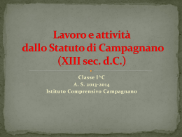 Lavoro e attivit&agrave; dalla Statuto di Campagnano (XIII sec. D.C.)