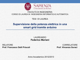 Supervisione della potenza elettrica in una smart grid tramite arduino
