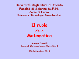 Diapositiva 1 - Università degli Studi di Trento