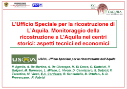 Monitoraggio della ricostruzione a L`Aquila nei centri storici