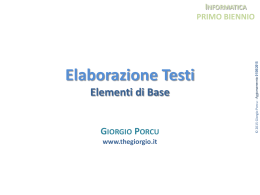 Elaborazione Testi > Elementi di base