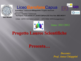 Presentazione studenti - Piano Lauree Scientifiche