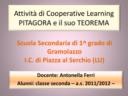 Attività di cooperative Learning PITAGORA e il suo TEOREMA