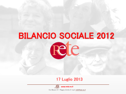 Scarica l`abstract di presentazione del Bilancio Sociale 2012
