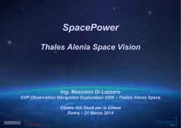 Thales Alenia Space: attività e prospettive, Massimo Di Lazzaro