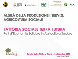 agricoltura sociale fattoria sociale terra futura